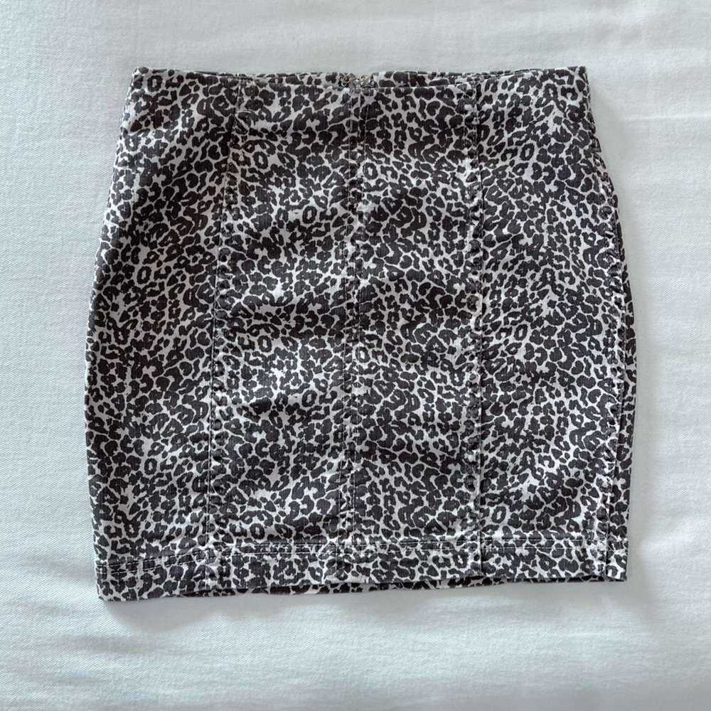Free People Leopard Print Mini Skirt